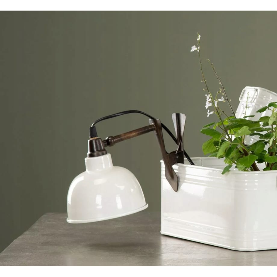 LAMPA PRZYPINANA Z KLIPSEM BIAŁA na biurko nocna metalowa loft klips 25cm