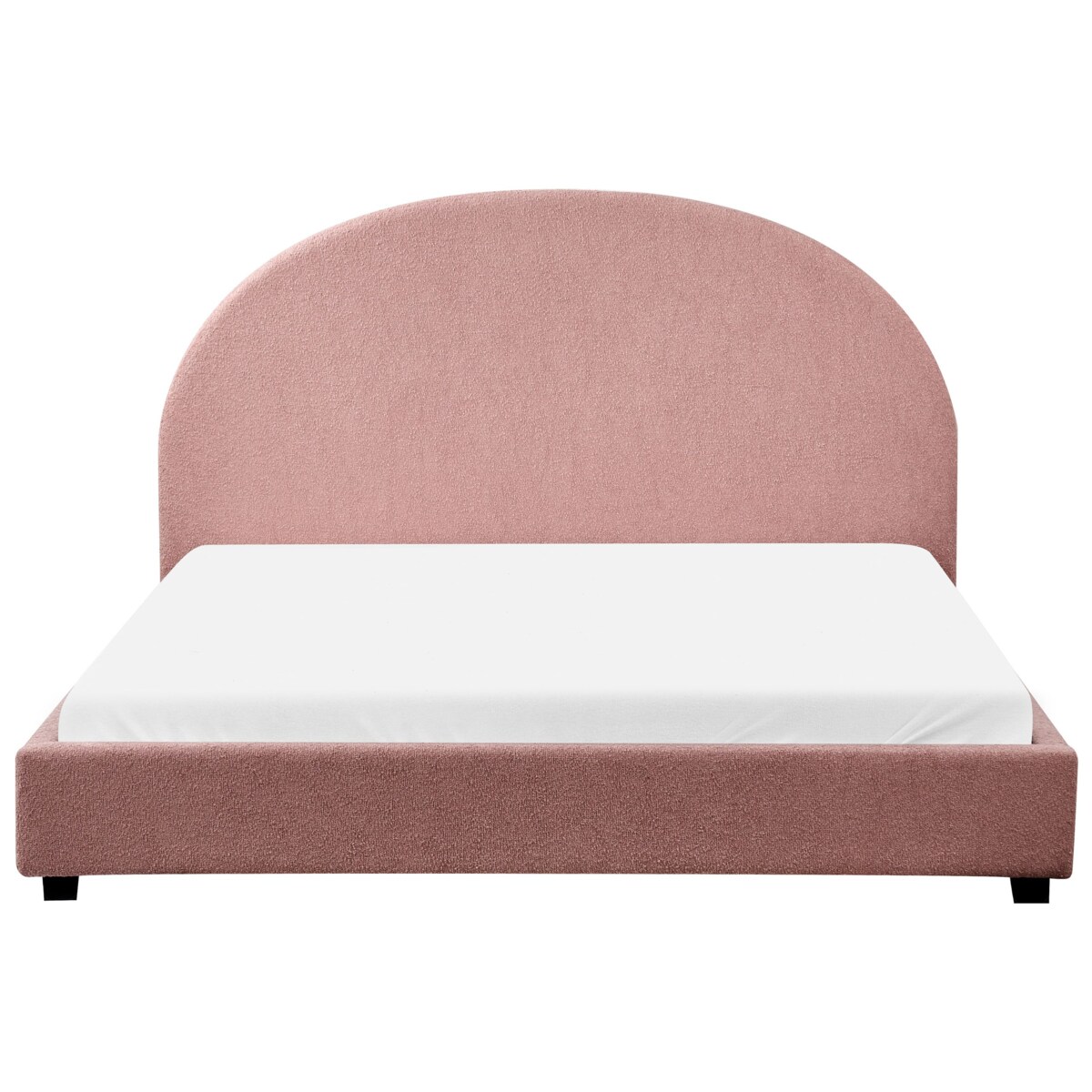 Łóżko boucle 160 x 200 cm pastelowy róż VAUCLUSE