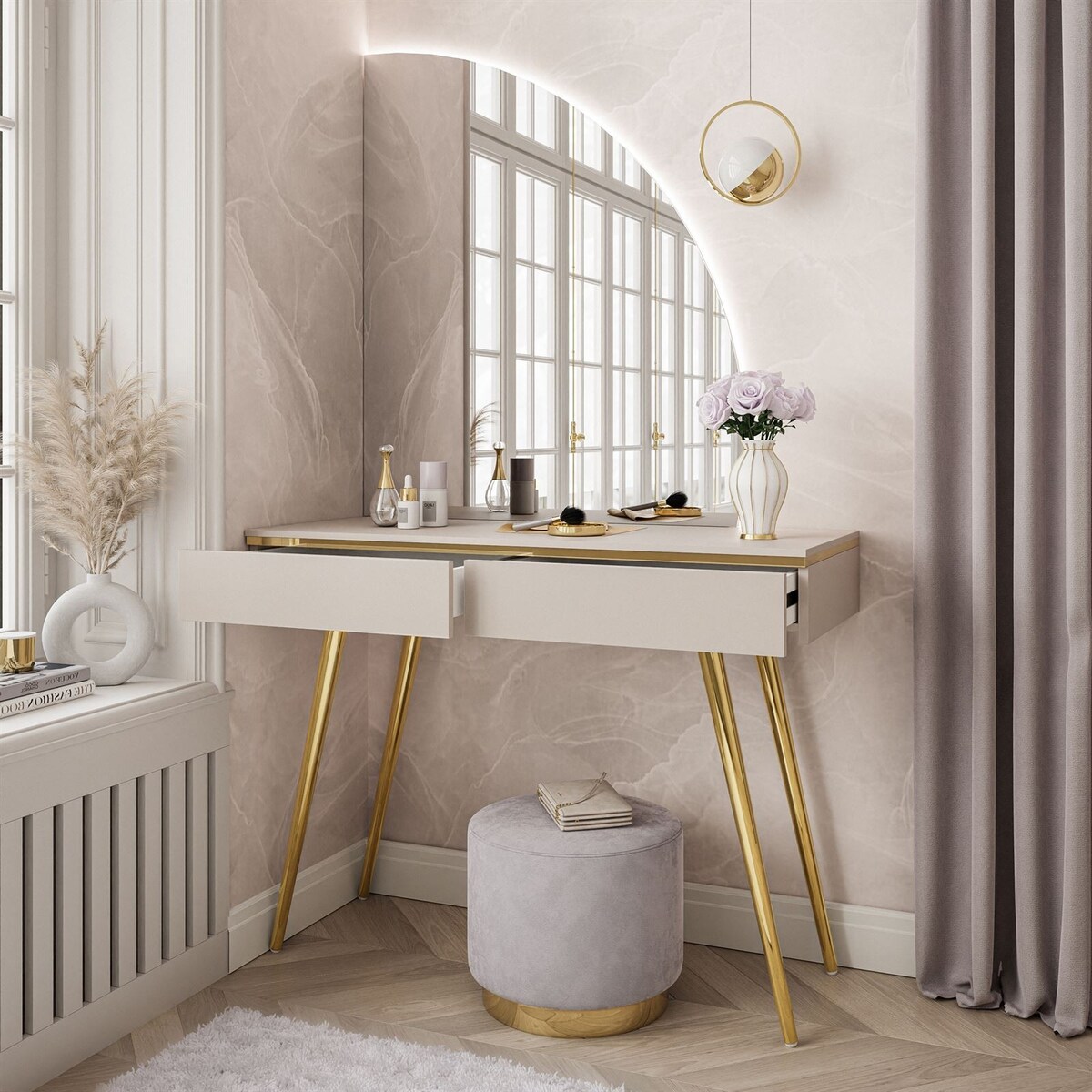 Toaletka AURORA-SQ kaszmir z lustrem prawym