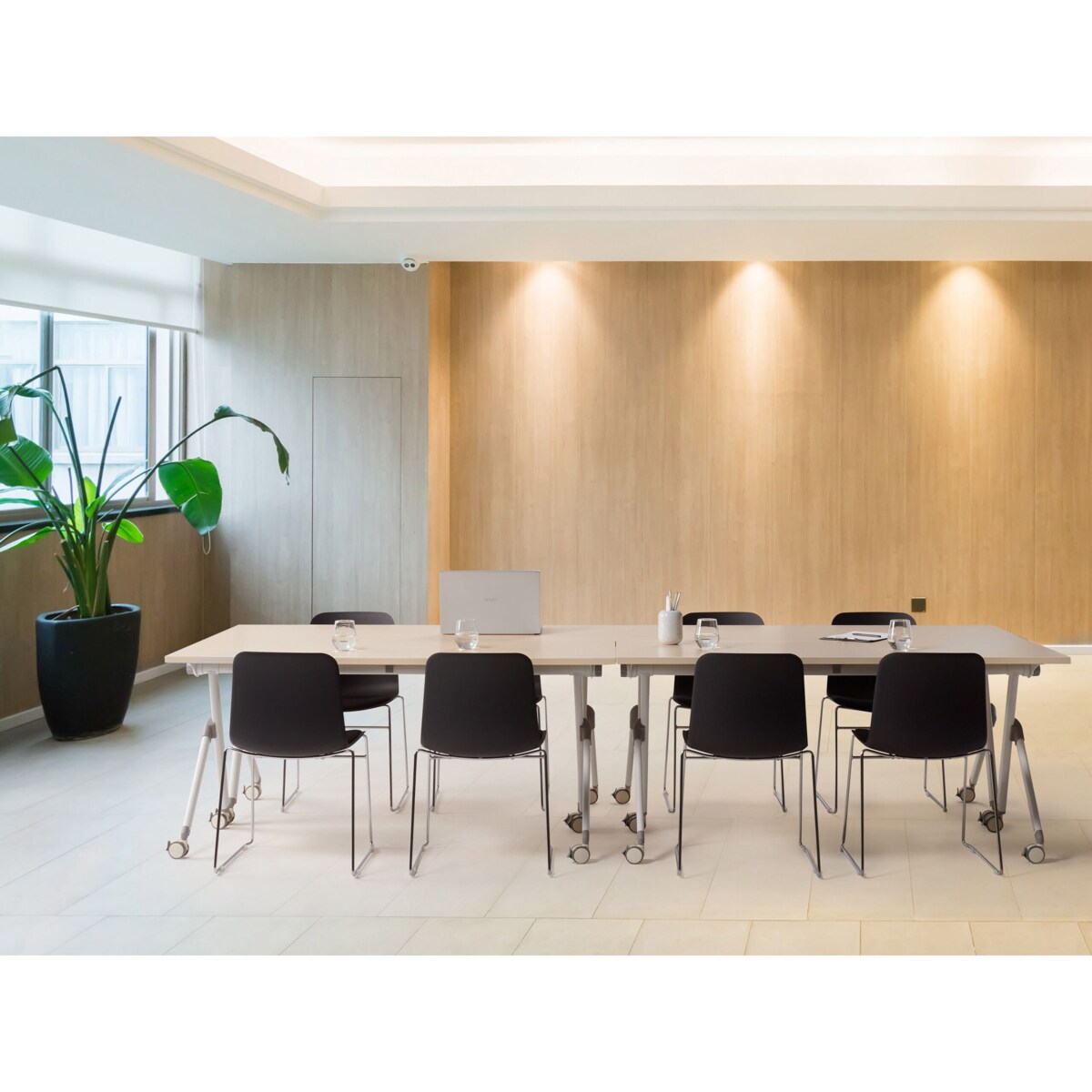 Składane biurko BENDI Biały 160 cm 60 cm Z kółkami