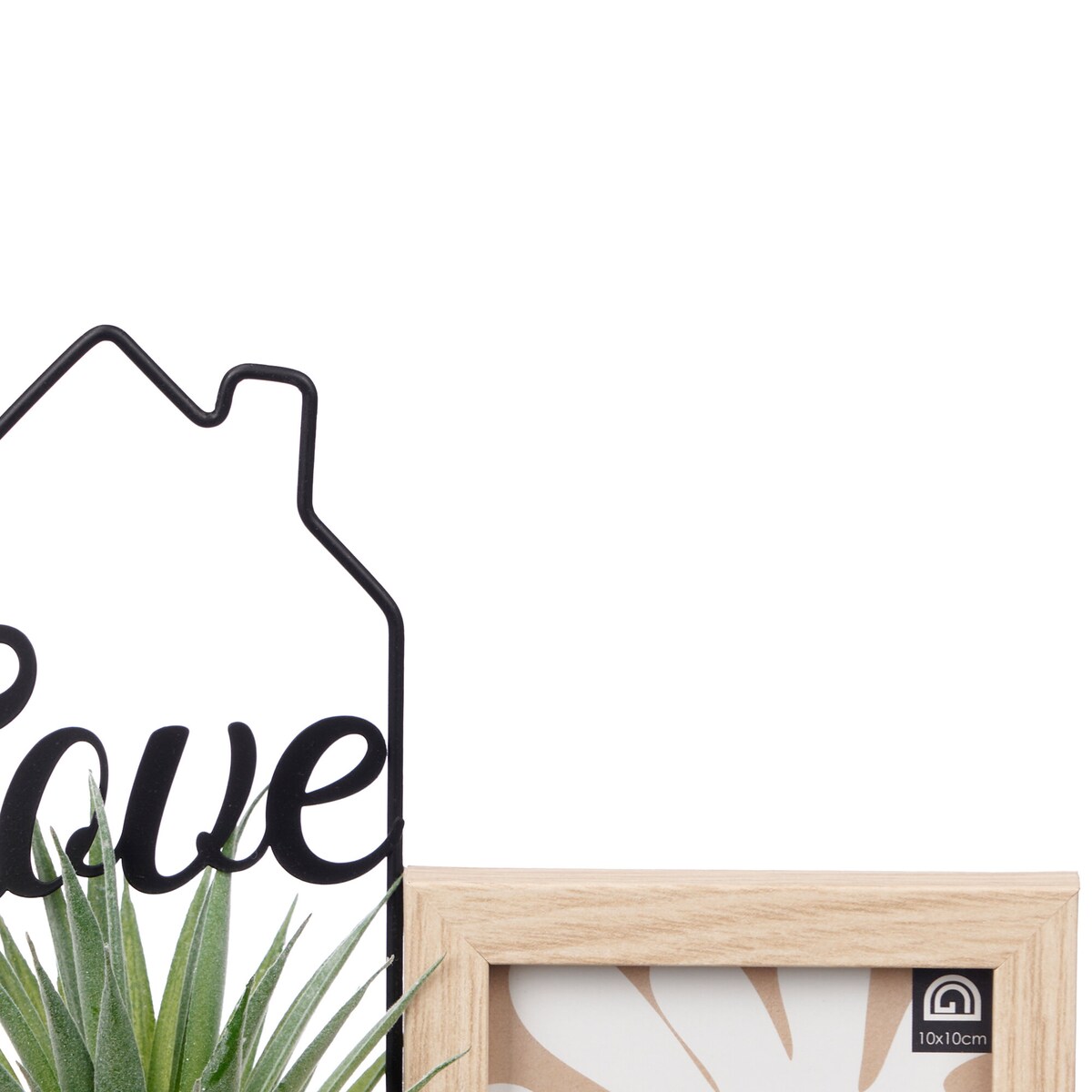 Stojąca ramka na zdjęcie z rośliną LOVE, 40 x 23 x 7 cm