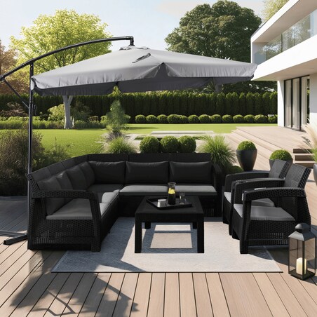 Parasol Ogrodowy Składany Duży na Taras Plażowy Pokrowiec AKRON Szary