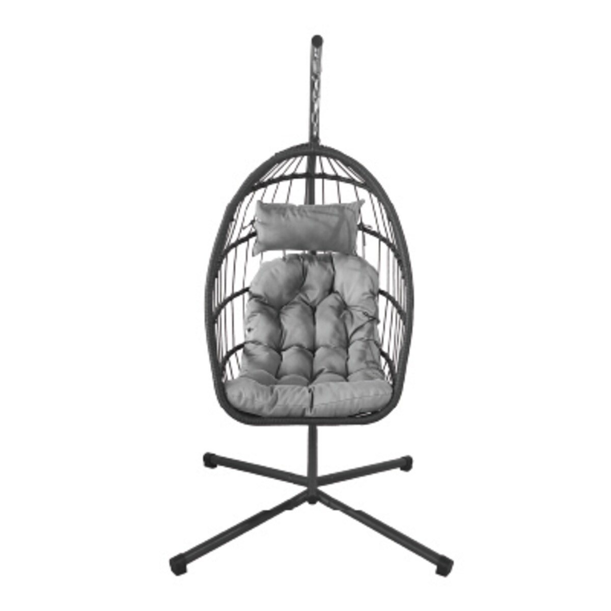 Fotel Podwieszany Na Stalowym Stelażu Składany Ogrodowy Kokon Kosz Wiszący