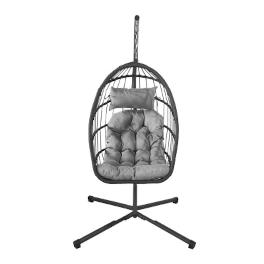 Fotel Podwieszany Na Stalowym Stelażu Składany Ogrodowy Kokon Kosz Wiszący