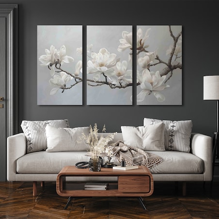 Obraz białe kwiaty 70x120cm