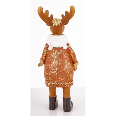 Figurka - łosza 20x8x6,5 cm ALCE w sukience w białe wzorki i białym kapturze