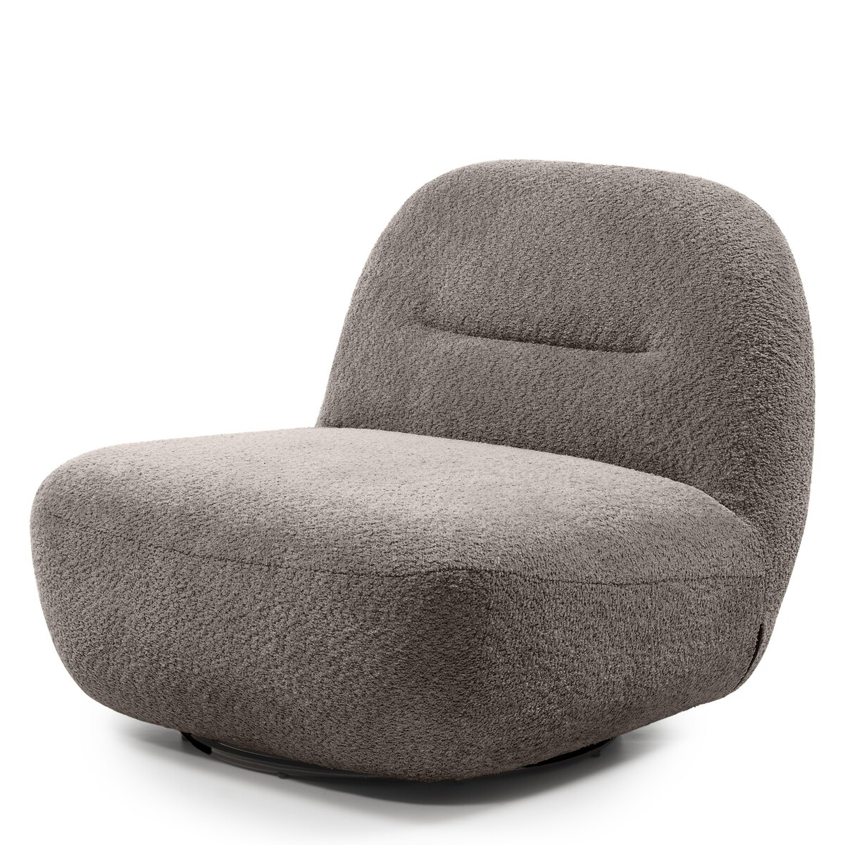 Fotel obrotowy bouclé brązowo-szary Eroni