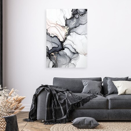 Obraz czarno złoty do salonu jadalni biura, Nowoczesna Abstrakcja 40x60