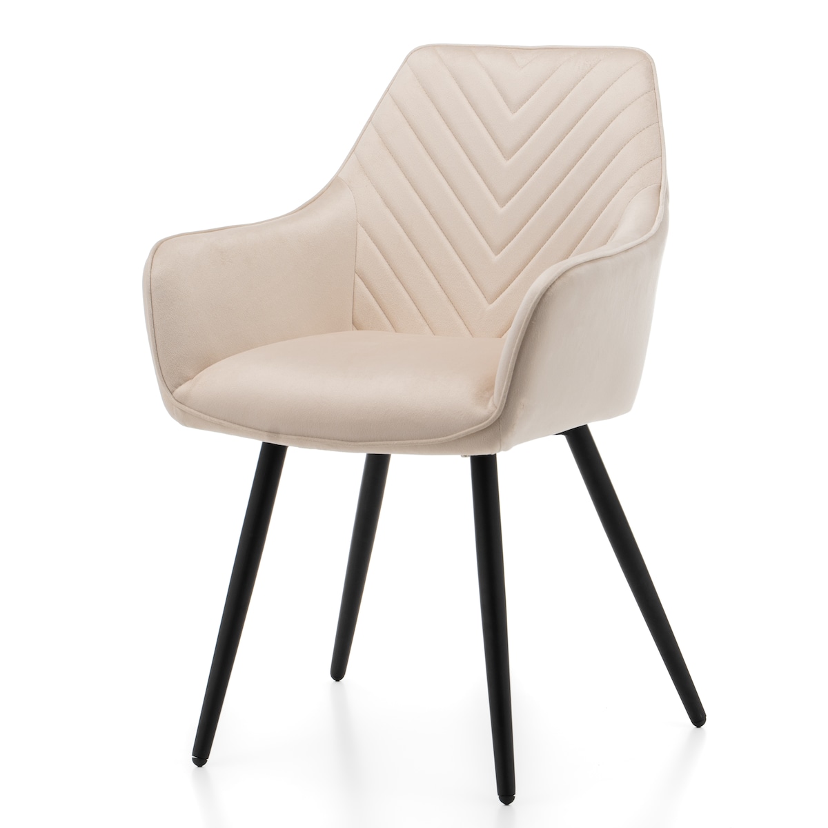 Krzesło tapicerowane welurowe do salonu jadalni VASTO beżowe