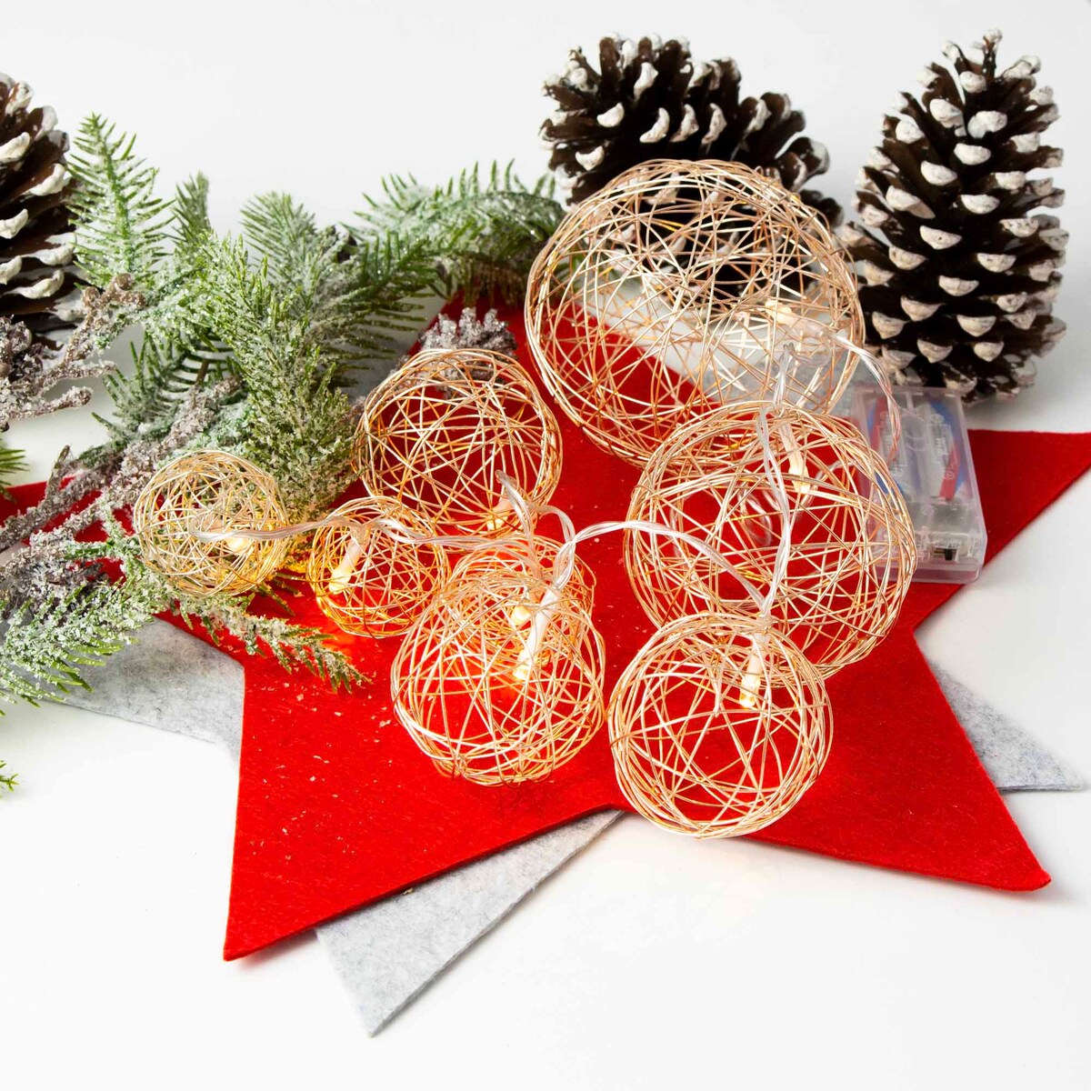 Girlanda Świąteczna Lampki Na Baterie Wisząca Kula