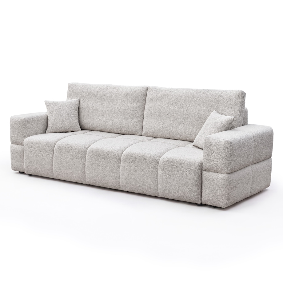 Narożnik SZARY tapicerowany BUENO SOFA z funkcją spania i pojemnikiem