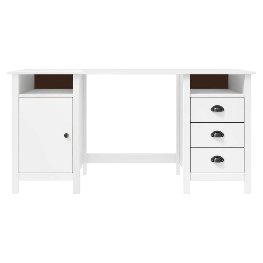 vidaXL Biurko Hill, białe, 150x50x74 cm, lite drewno sosnowe