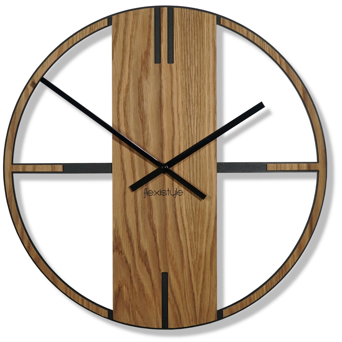 Drewniany zegar ścienny dębowy Unique 50cm