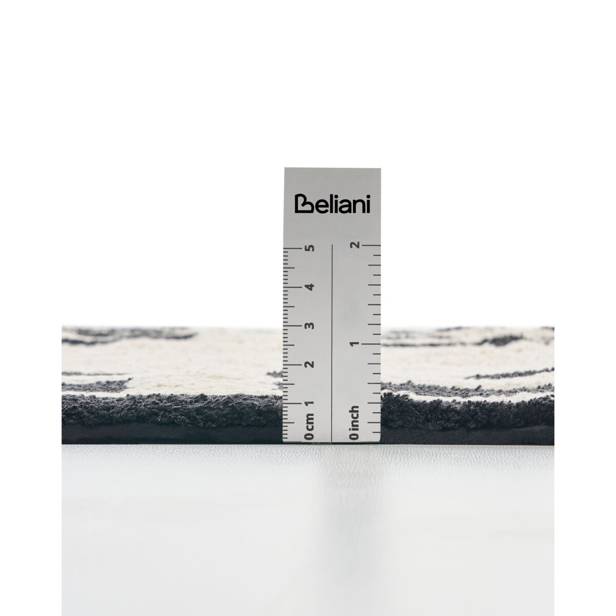 Dywanik łazienkowy RISALU Czarny/ beżowy 60 x 90 cm Bawełna