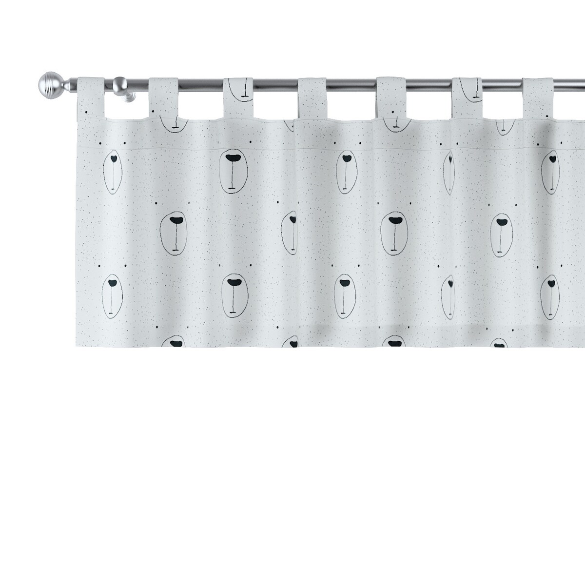 Lambrekin na szelkach 130x40 ecru-czarny