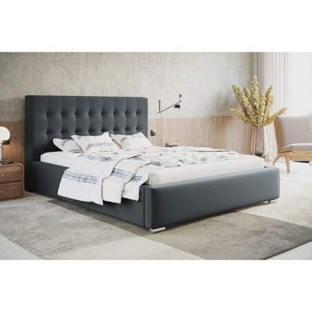 Łóżko sypialniane 140x200 BEN 2- grafit