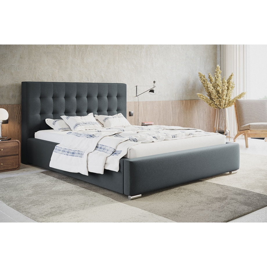 Łóżko sypialniane 140x200 BEN 2- grafit