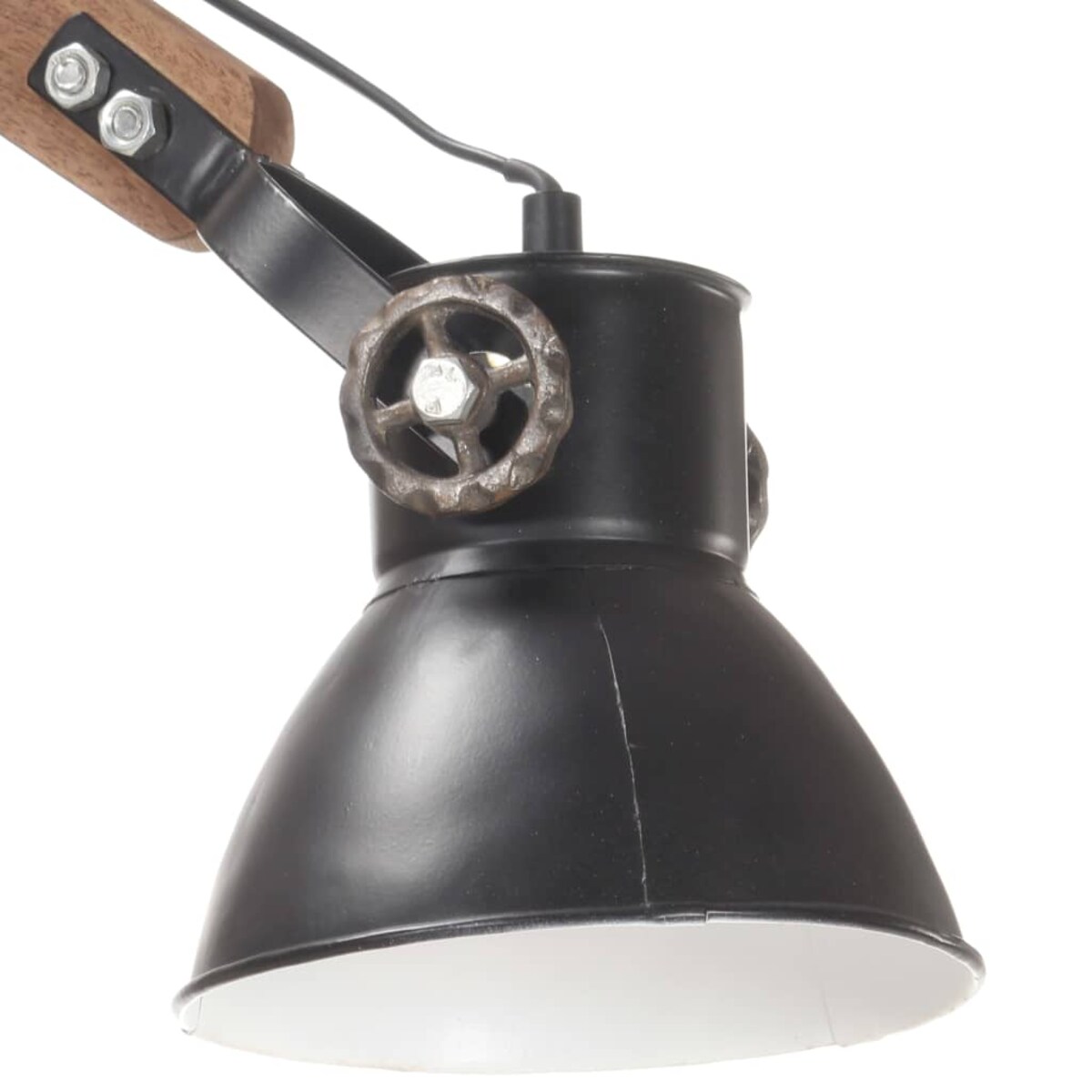 vidaXL Lampa ścienna w industrialnym stylu, czarna, okrągła, E27