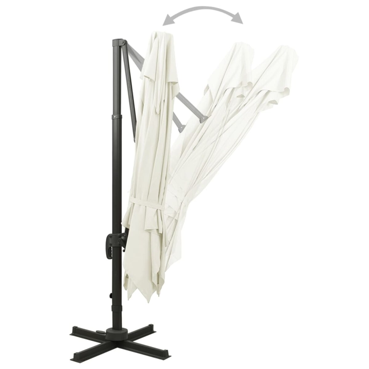 vidaXL Parasol wiszący z podwójną czaszą, 300x300 cm, piaskowy