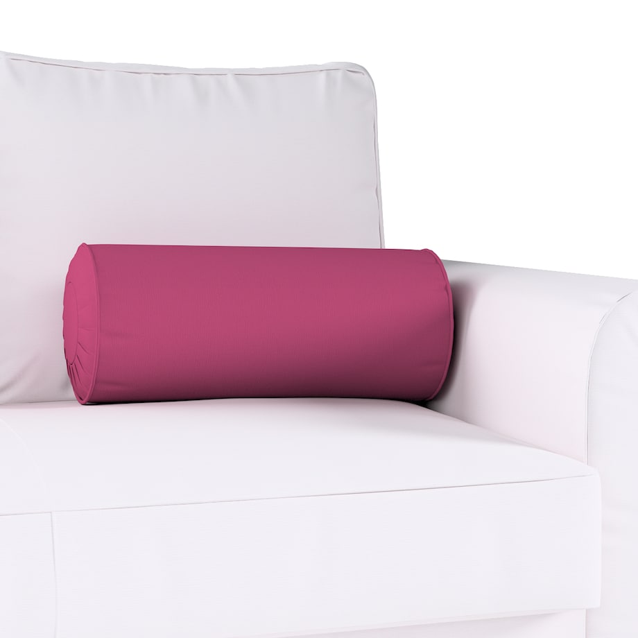 Poduszka wałek z zakładkami, plum (śliwkowy), Ø20 x 50 cm, Cotton Panama