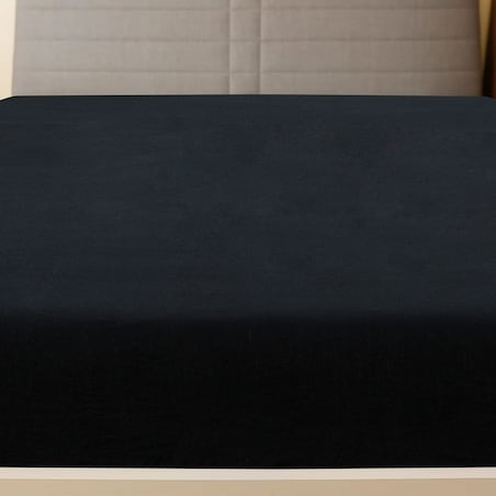 vidaXL Prześcieradła, 2 szt., czarne, 180x200 cm, dżersej bawełniany
