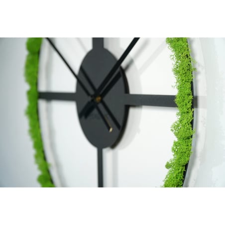 Metalowy czarny zegar ścienny z Mchem 50cm