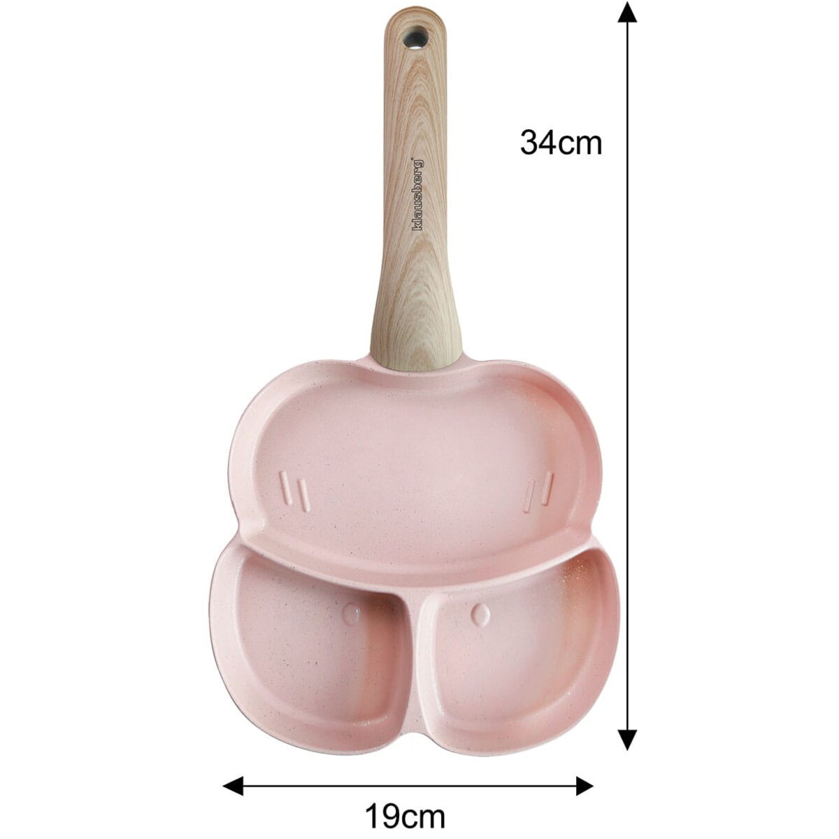 Patelnia marmurkowa 3 w 1 do jajek naleśników placków pancake 18cm RÓŻOWA KLAUSBERG