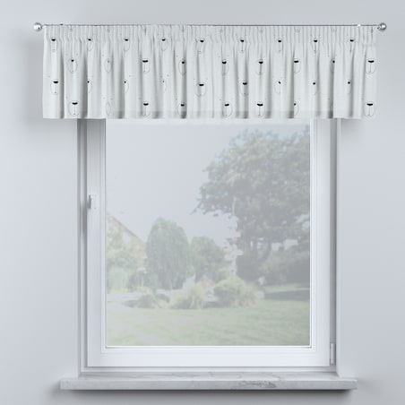 Lambrekin na taśmie marszczącej 390x40 ecru-czarny