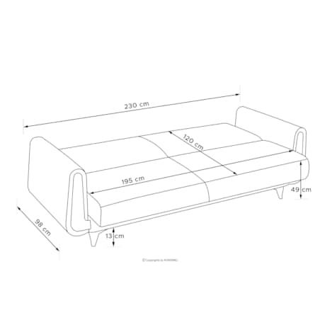 KONSIMO GUSTAVO II Sofa 3-osobowa, kolor beżowy