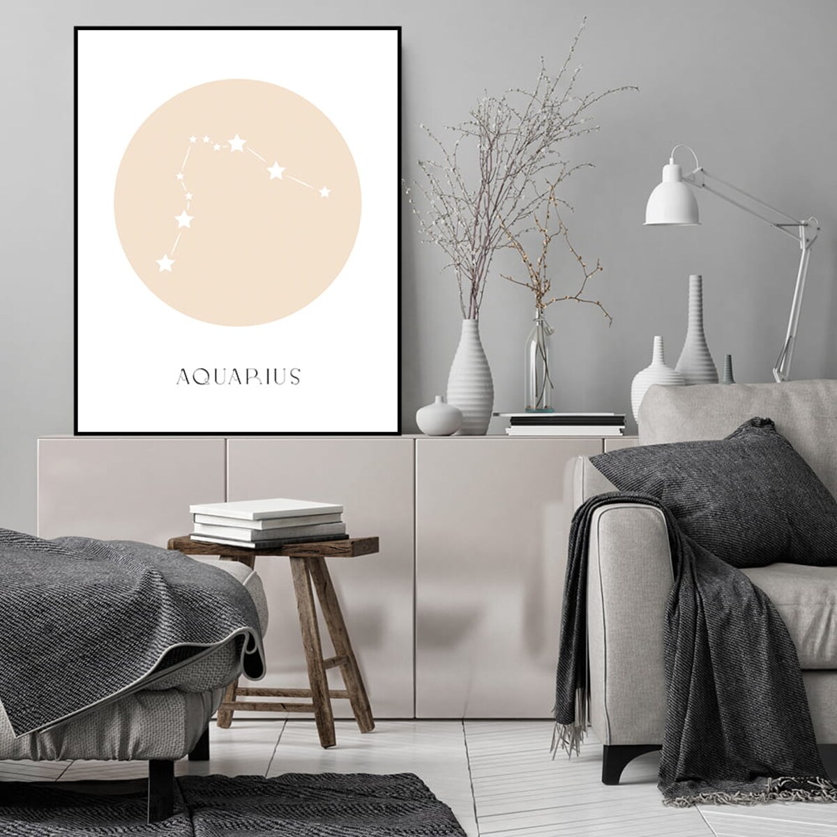 plakat znak zodiaku 2 wodnik 50x70 cm