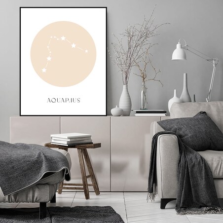 plakat znak zodiaku 2 wodnik 50x70 cm