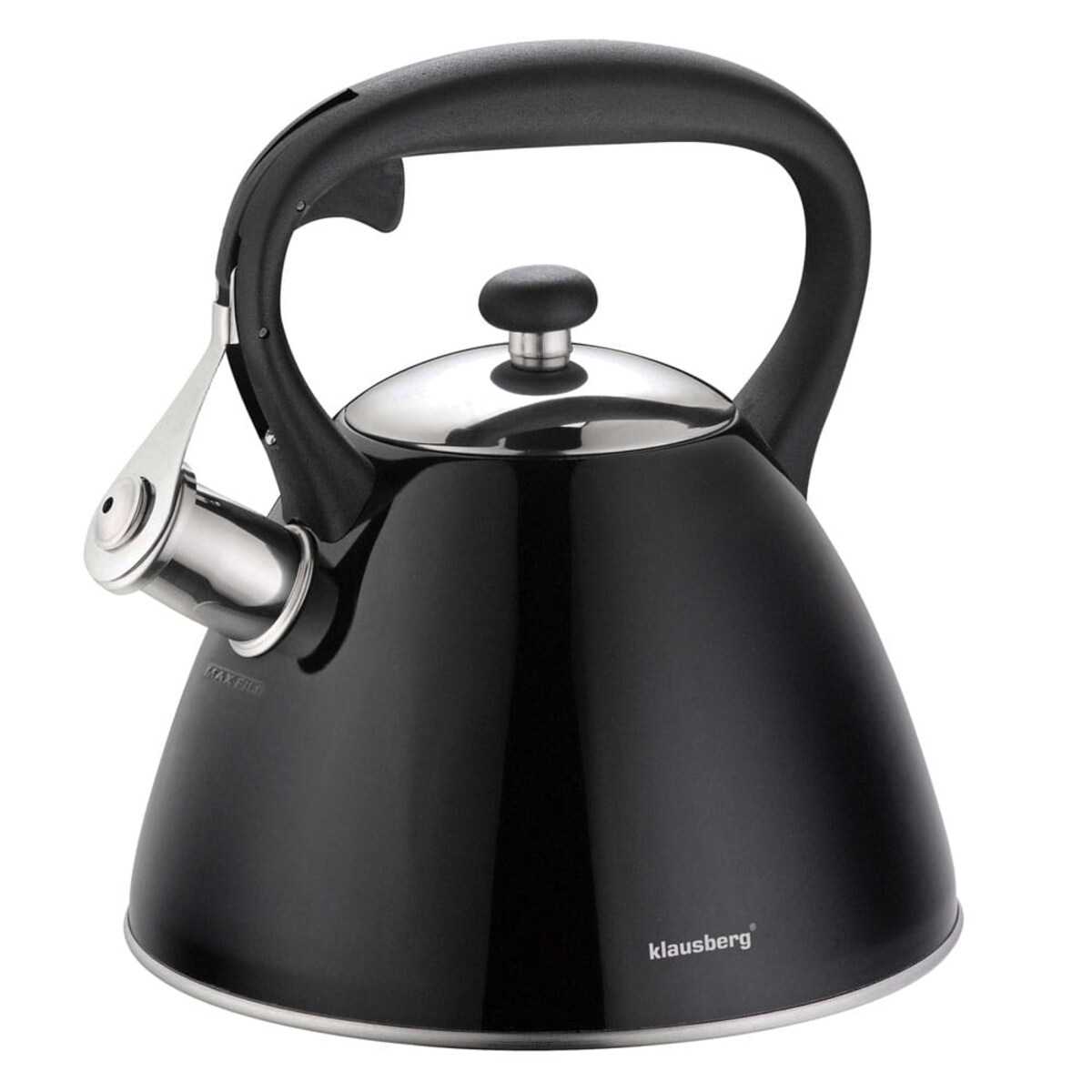 Czajnik stalowy z gwizdkiem 3.0L indukcja gaz czarny KLAUSBERG
