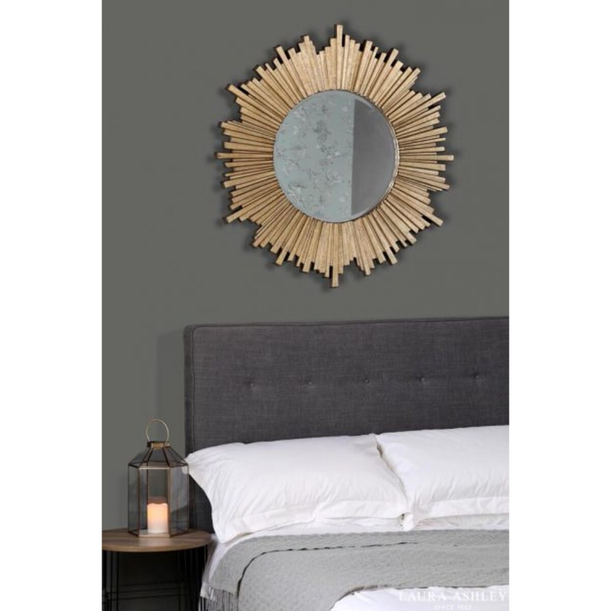 Okrągłe lustro Lovell LA3589304-Q Dar Lighting słońce szampańskie