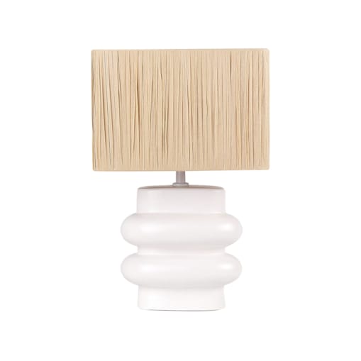 Lampa stołowa ceramiczna biała JUDY