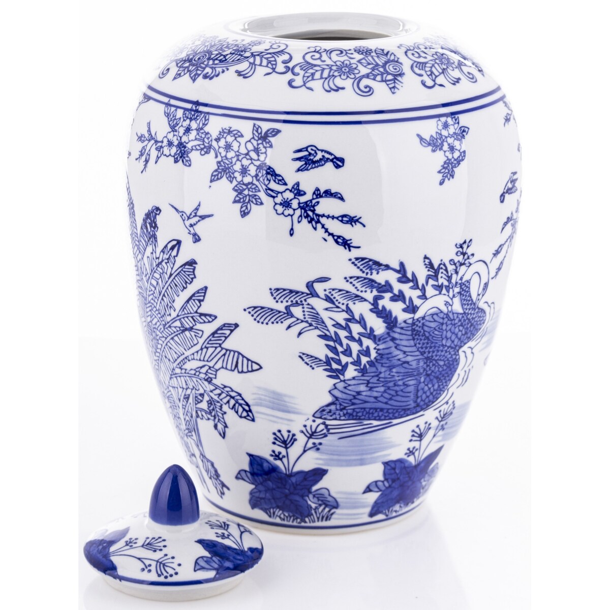 Waza pojemnik z pokrywą 29x19x19 cm CIGNI niebieski