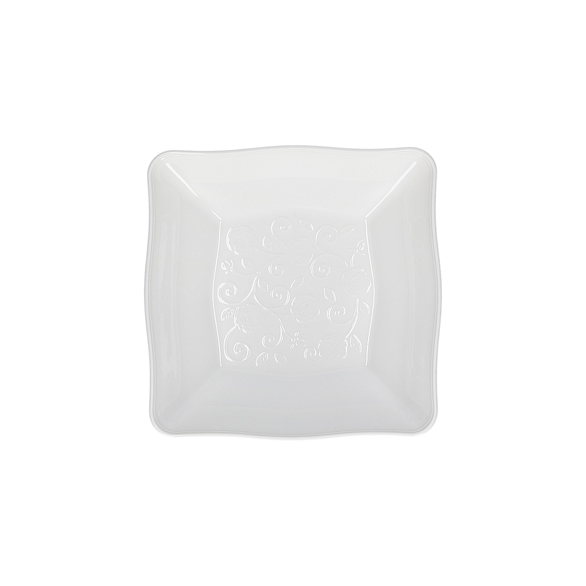 Zestaw 6 misek kwadratowych płytkich Florentina - Biały, 22 cm