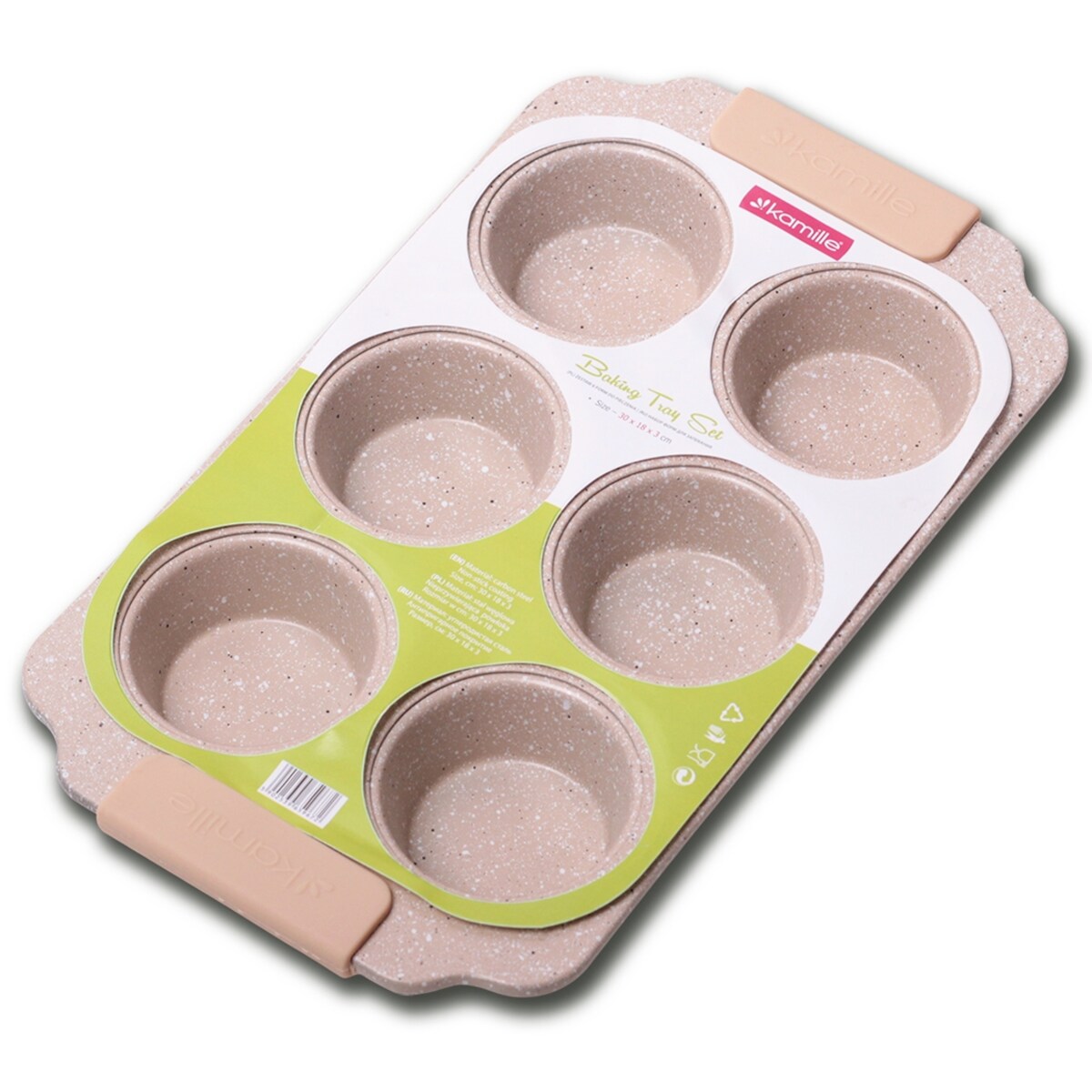 Forma do pieczenia babeczek muffinek 6 otworów 2 kolory KAMILLE