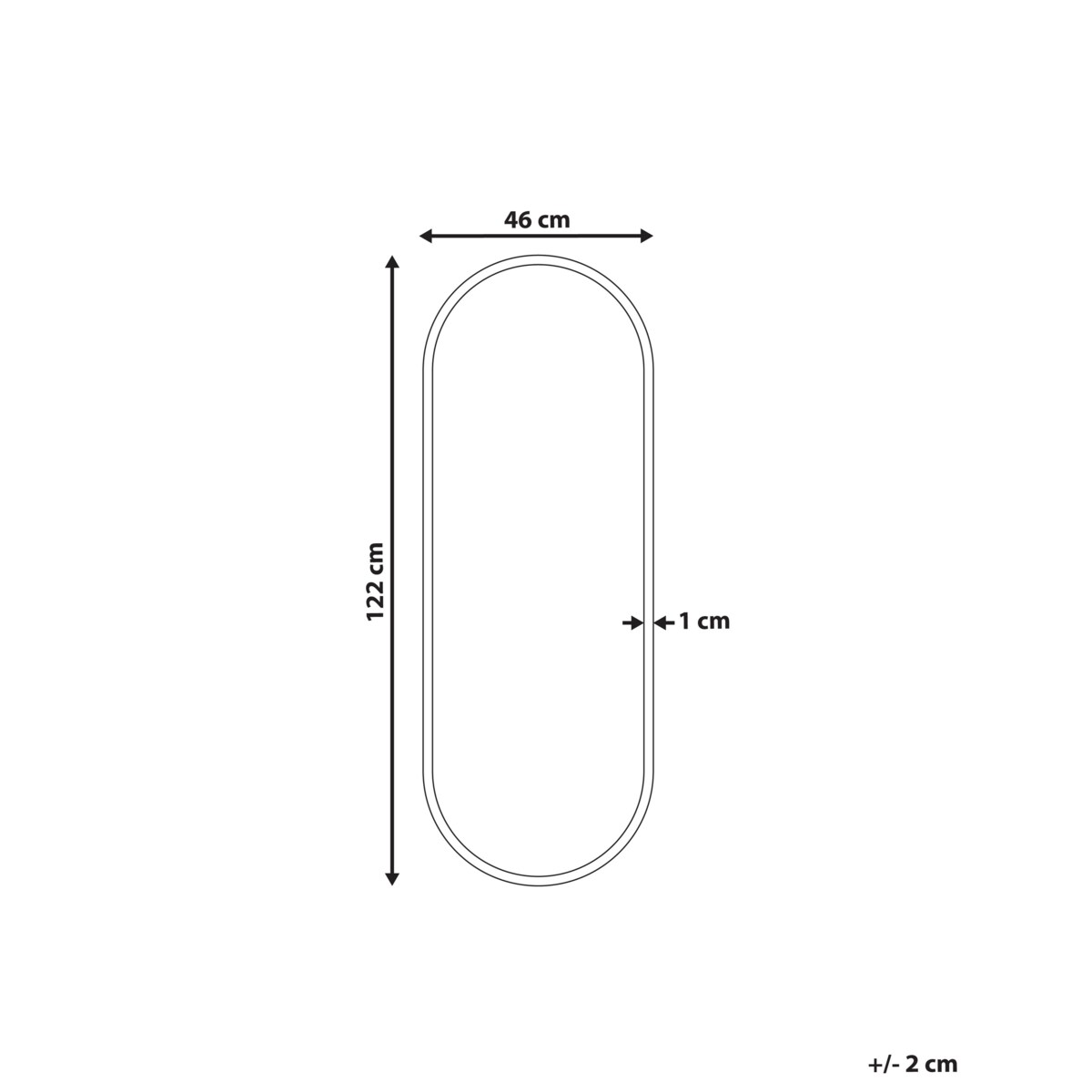 Lustro ścienne AZEVILLE 46 cm 122 cm Metal Złoty