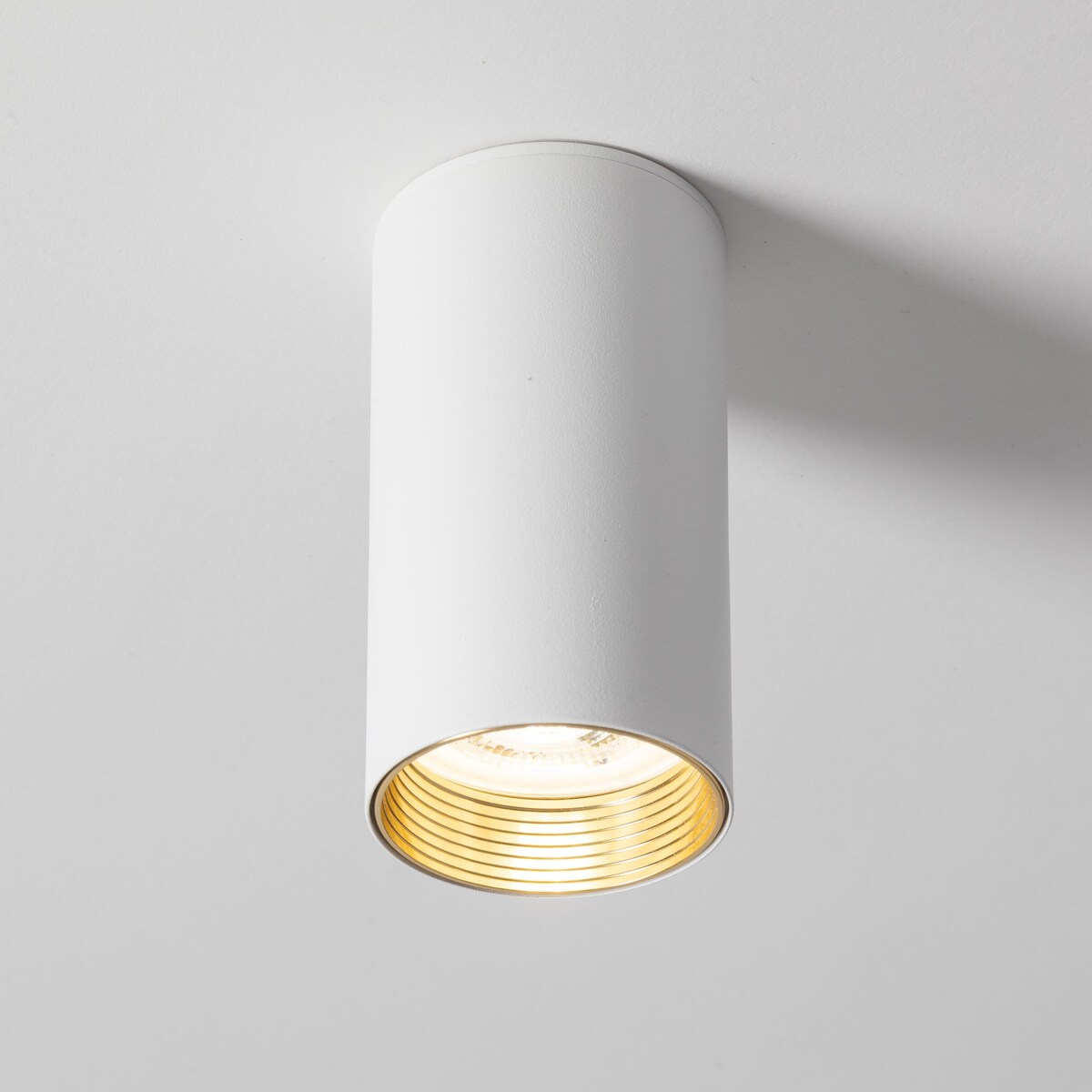Oprawa natynkowa spot AMIS WHITE 10719 TK Lighting GU10 biała ze złotym akcentem, nowoczesny downlight LED 10W