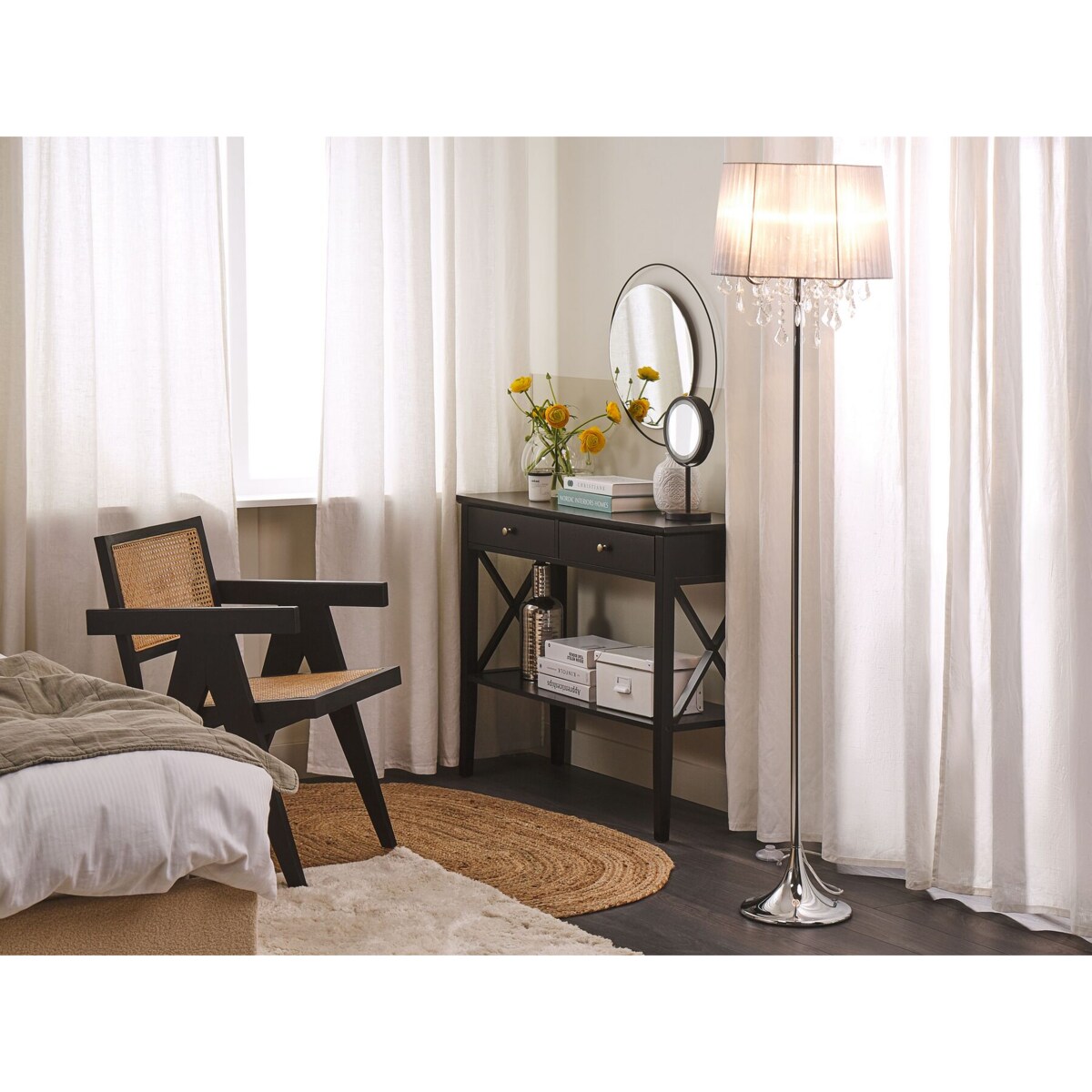 Lampa podłogowa metalowa szara EVANS