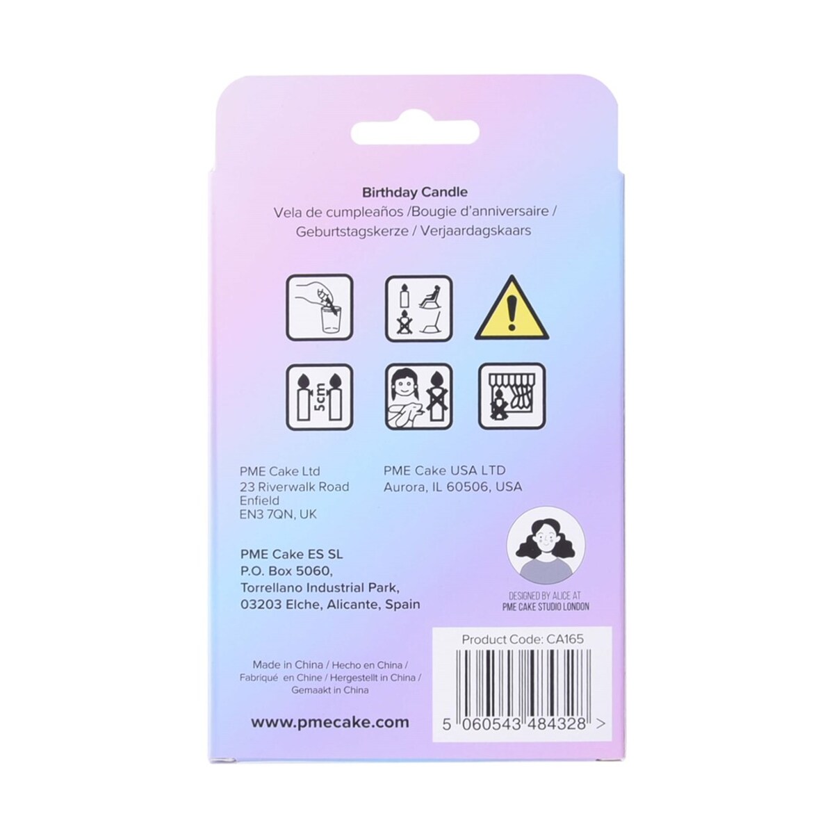 PME Dekoracyjna świeczka jednorożec jasnoróżowy