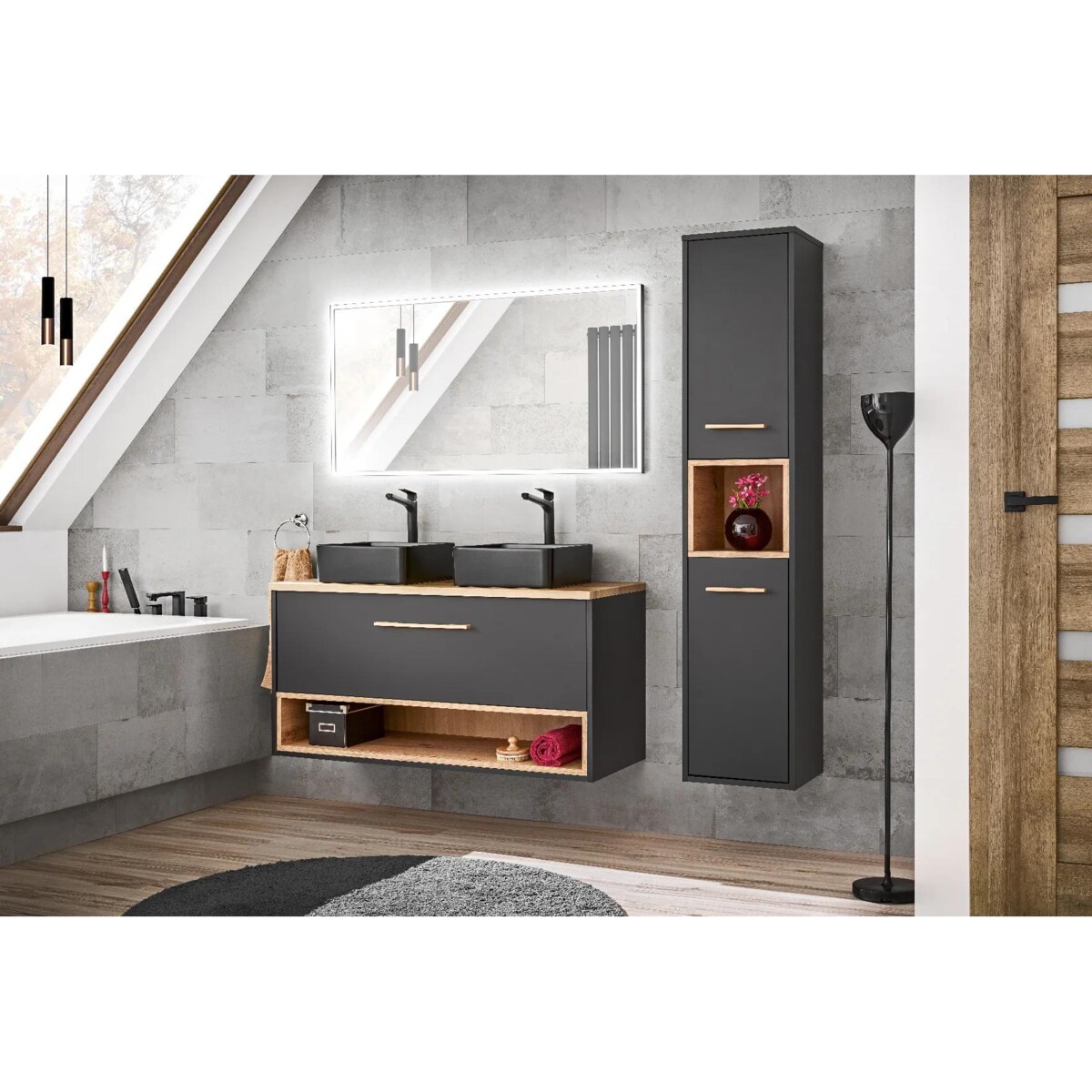 Szafka pod umywalkę BORNEO COSMOS 854 120 cm grafitowa