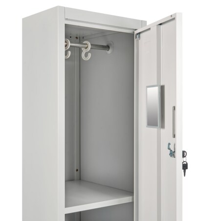 Szafa socjalna ubraniowa dwupoziomowa ATHLETE Metal Szary/ biały