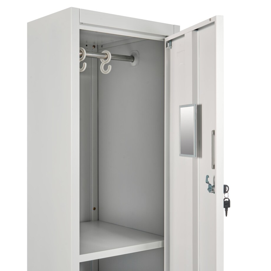 Szafa socjalna ubraniowa dwupoziomowa ATHLETE Metal Szary/ biały