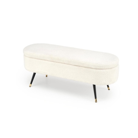 ŁAWKA ZE SCHOWKIEM Avico KREMOWA tkanina bouclé