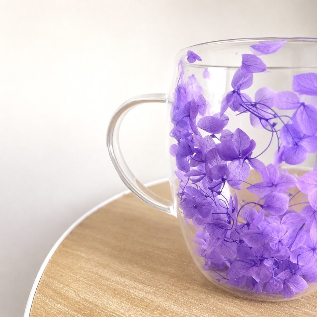 Szklanka termiczna z kwiatami w środku 300ml 1szt, pełna hortensji, niebieska SZK216