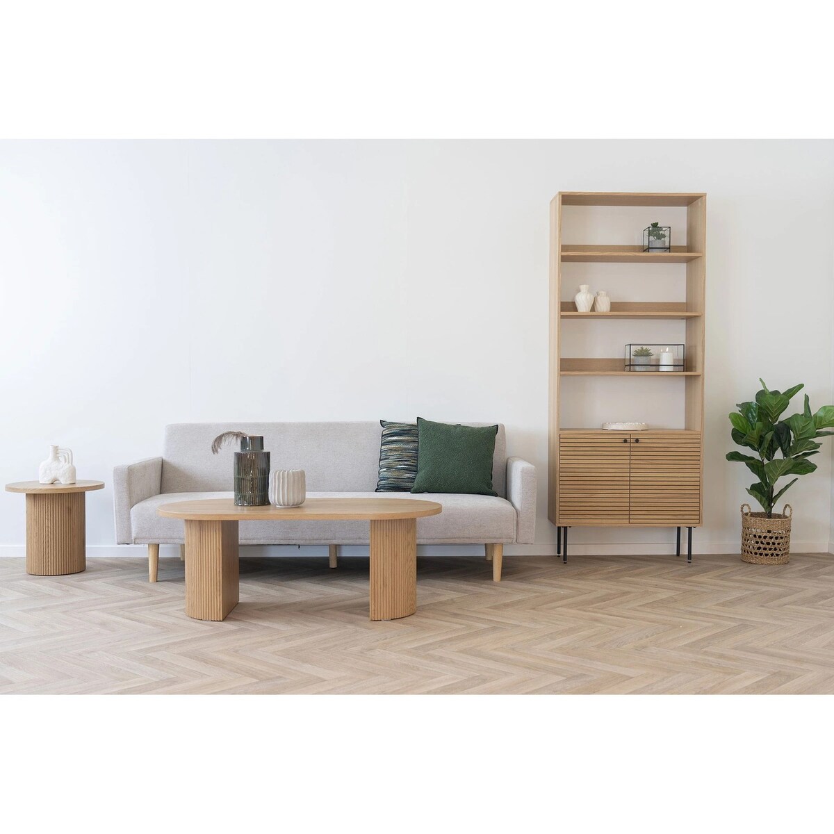 Stolik kawowy 45x120x60 cm SNADAFF-2 owalny, naturalny kolor