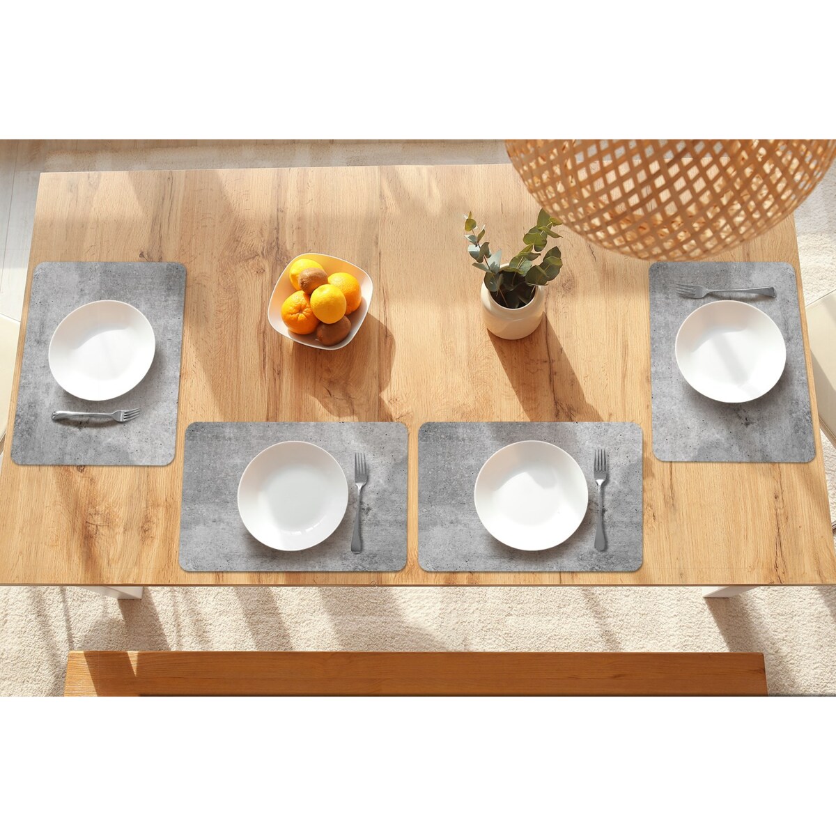 Komplet mat pod talerz Szary kamień, 6 szt. 45x30cm