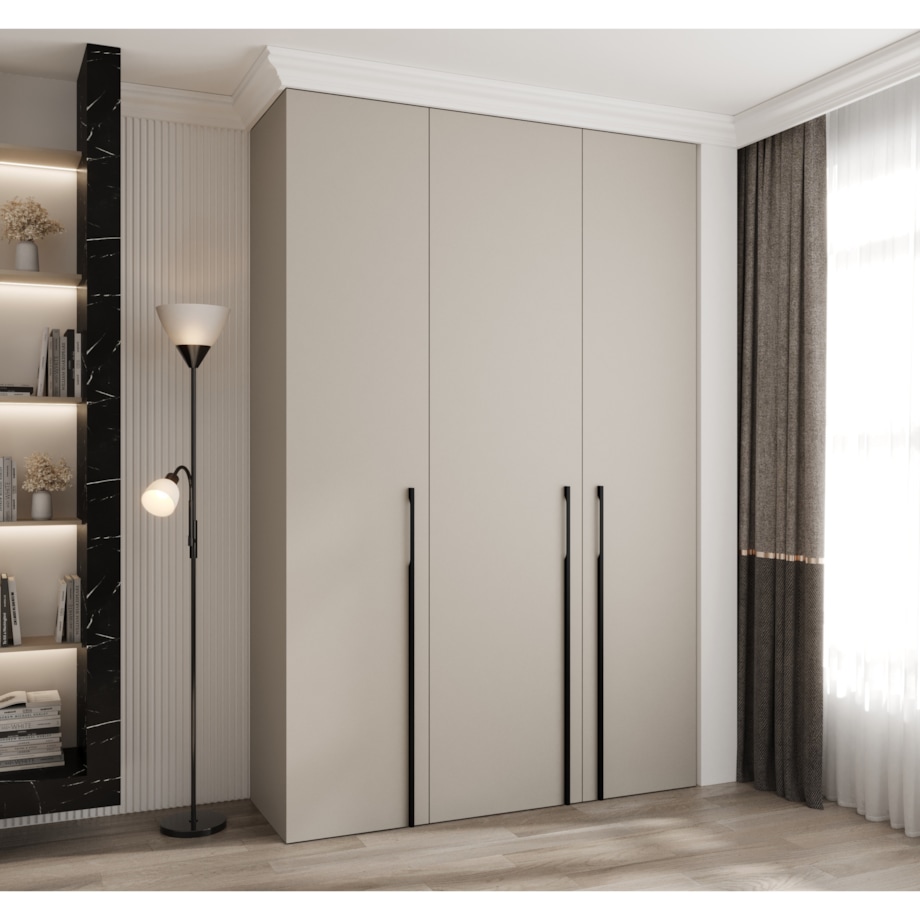 Szafa trzydrzwiowa Como 3 160 gł.40 kaszmir+czarny