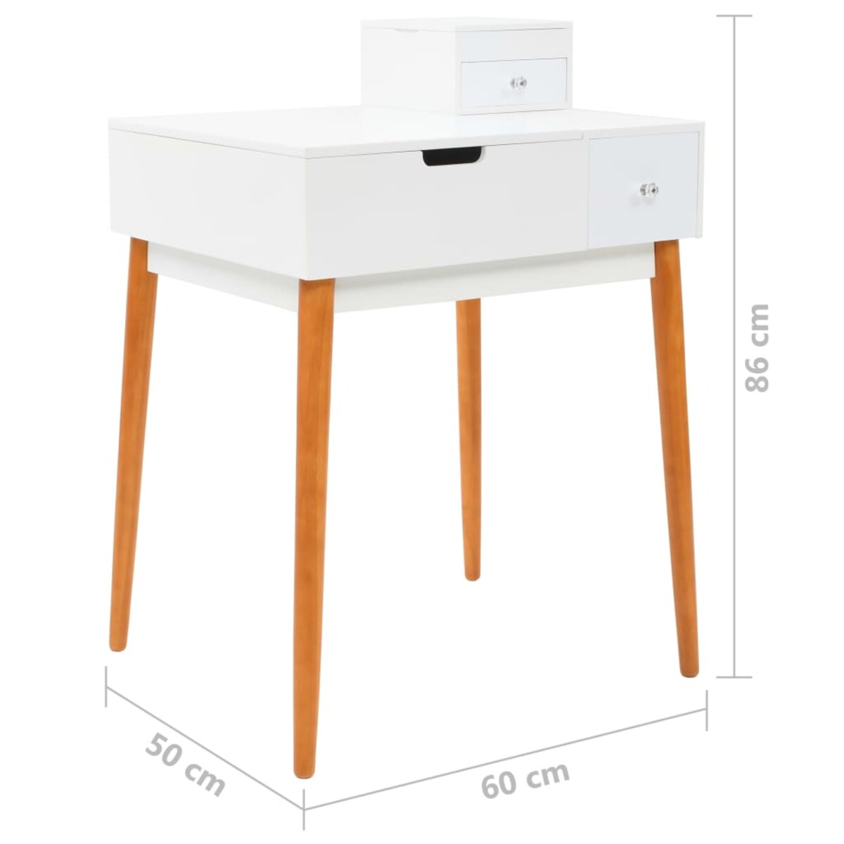 vidaXL Toaletka z lustrem, MDF, 60 x 50 x 86 cm